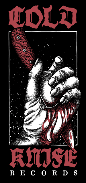 Cold Knife Records Full Logo Red on Black 8bit